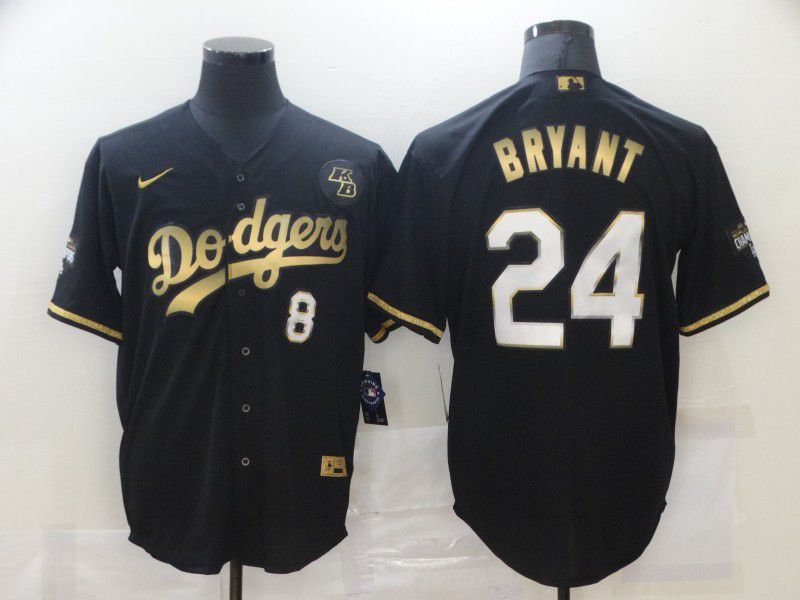 Men Los Angeles Dodgers #24 Bryant Black Game Nike MLB Jerseys